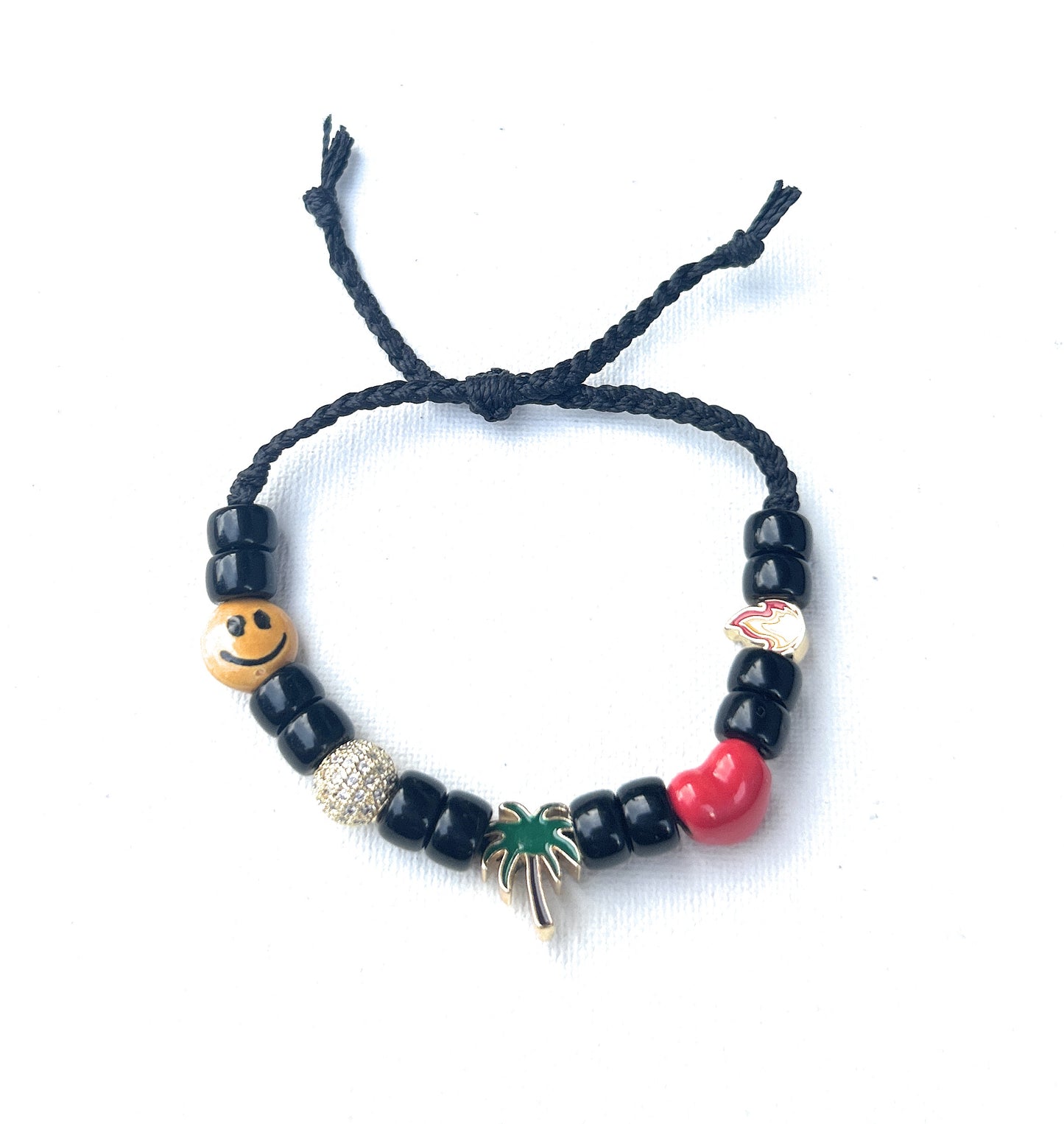 Almost Famous Ceramic and Glass Waxed Bracelet