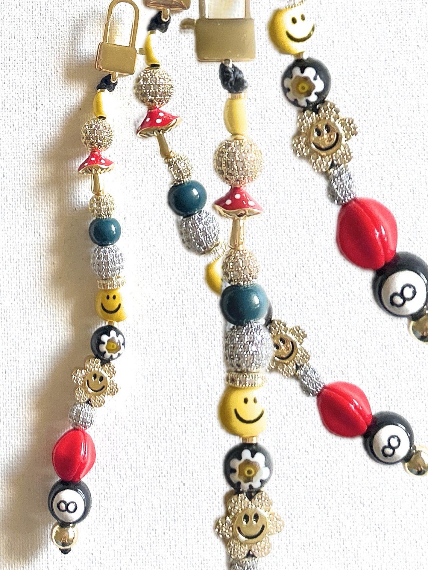 Crazy 8 Gold Pave Bag Charm