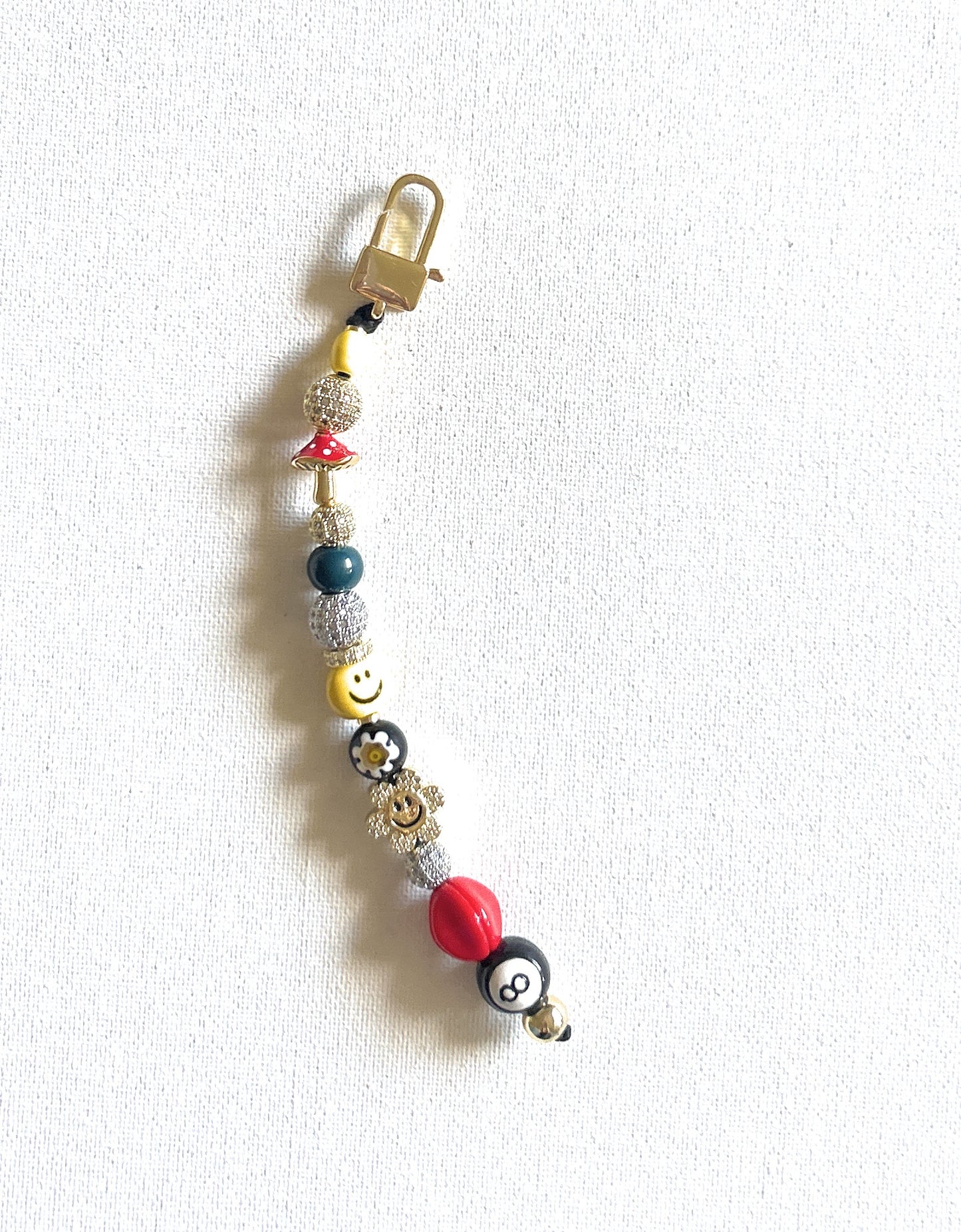 Crazy 8 Gold Pave Bag Charm