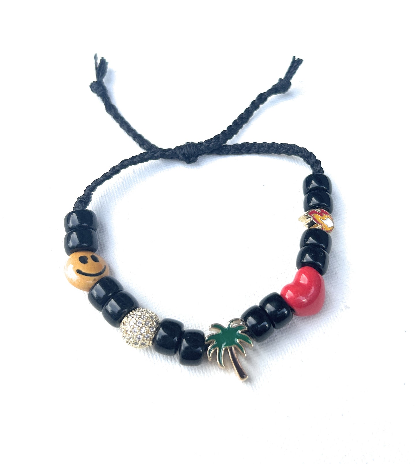 Almost Famous Ceramic and Glass Waxed Bracelet