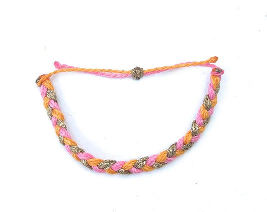 Custom Braided Bracelet in Waxed Polyester